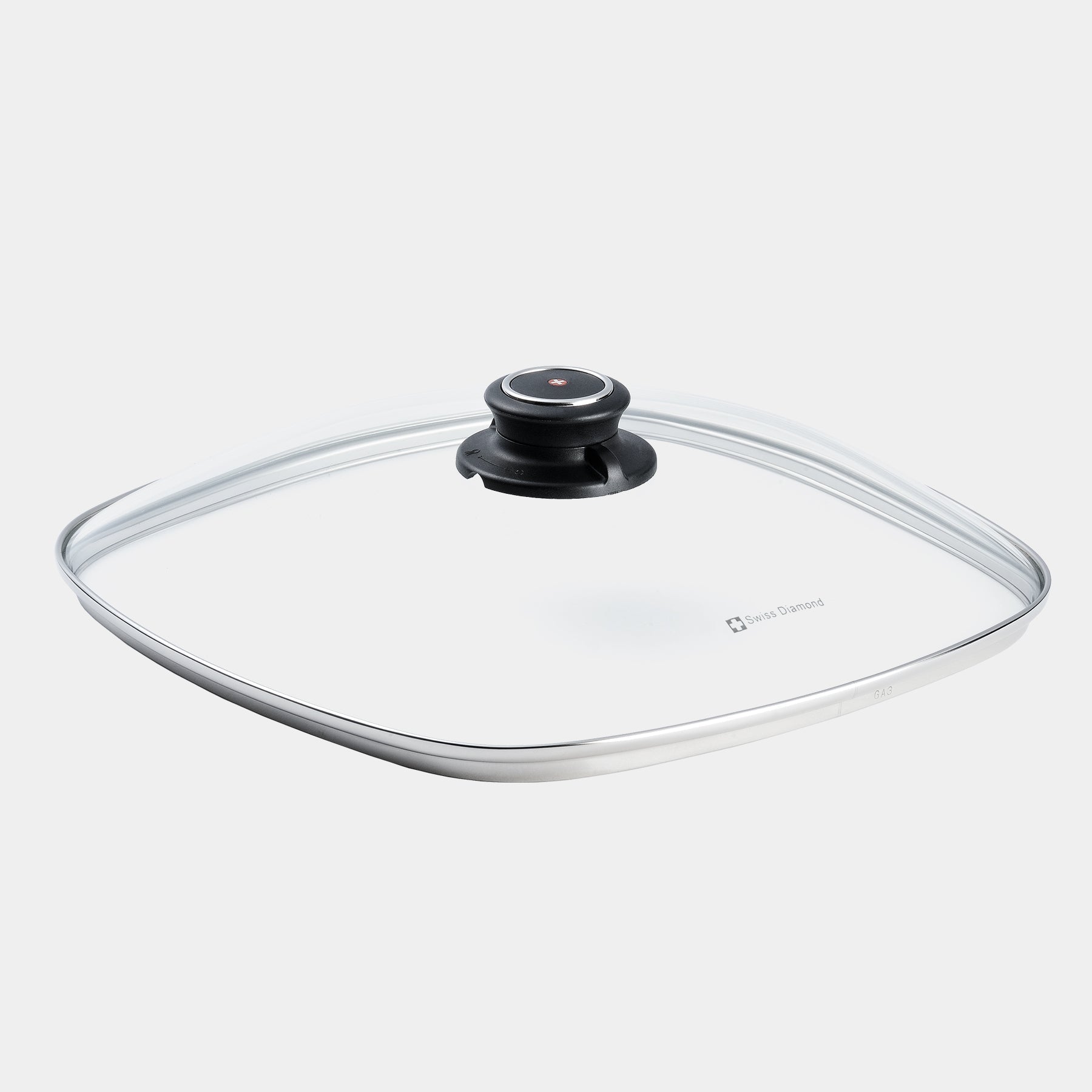 Square Tempered 28 x 28 cm Glass Lid