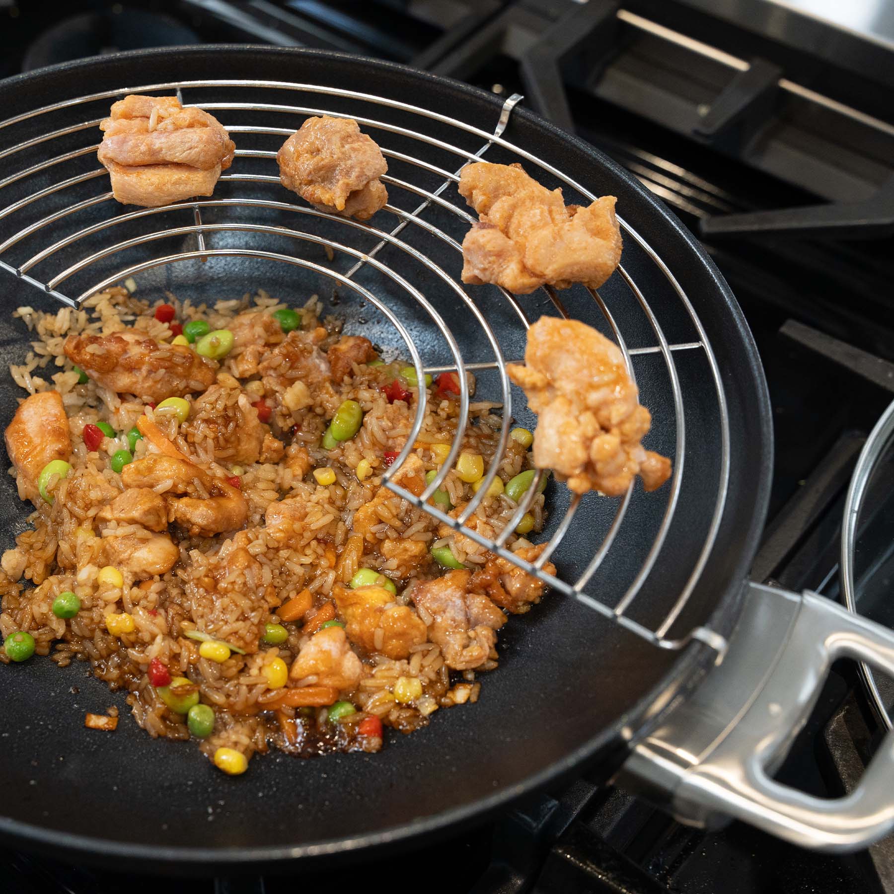 Nonstick Wok with Lid and Rack