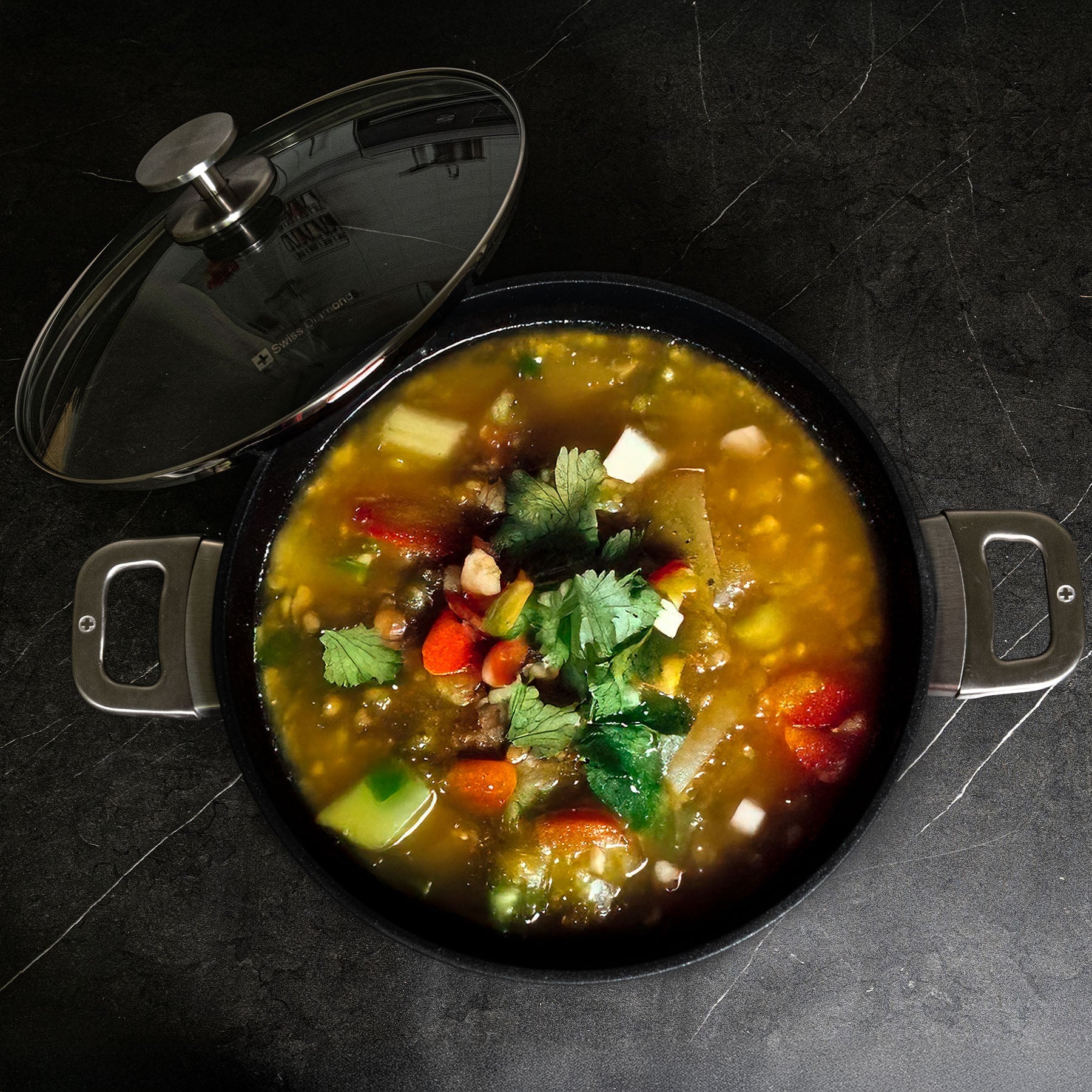 CXD PFAS Free Nonstick Stock Pot with Glass Lid