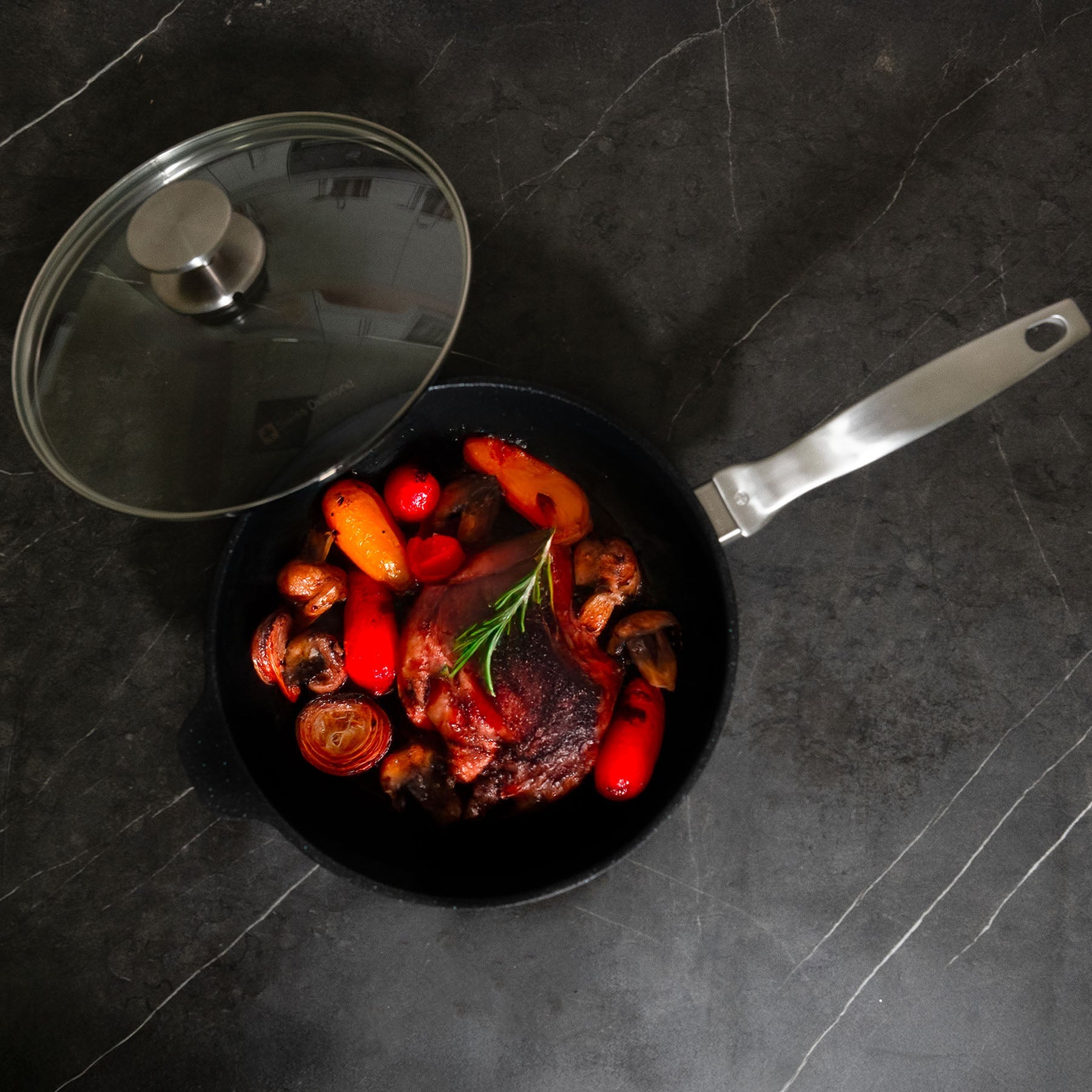 CXD PFAS Free Nonstick Saute Pan with Glass Lid