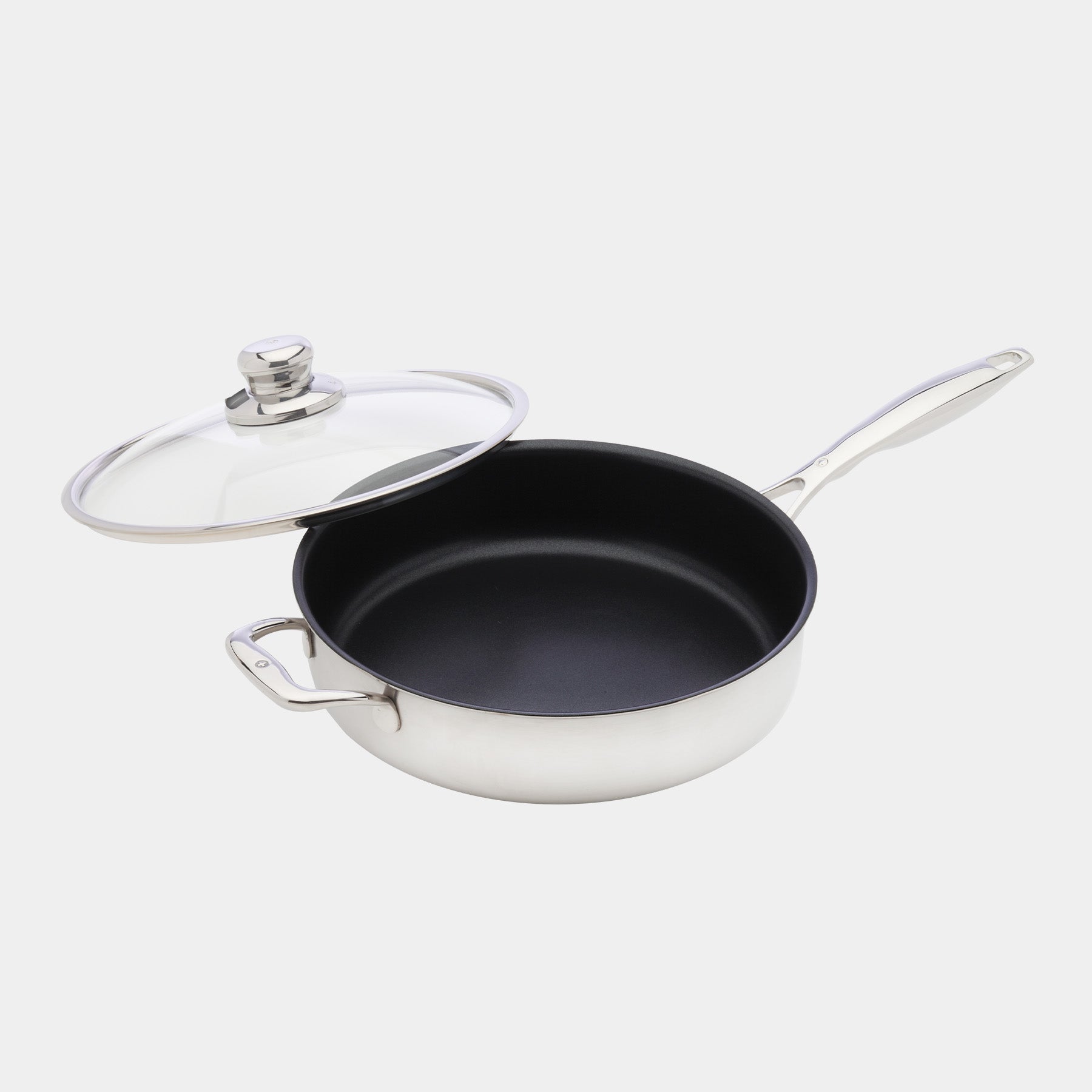 Nonstick Clad 4 L Saute Pan with Glass Lid - Induction