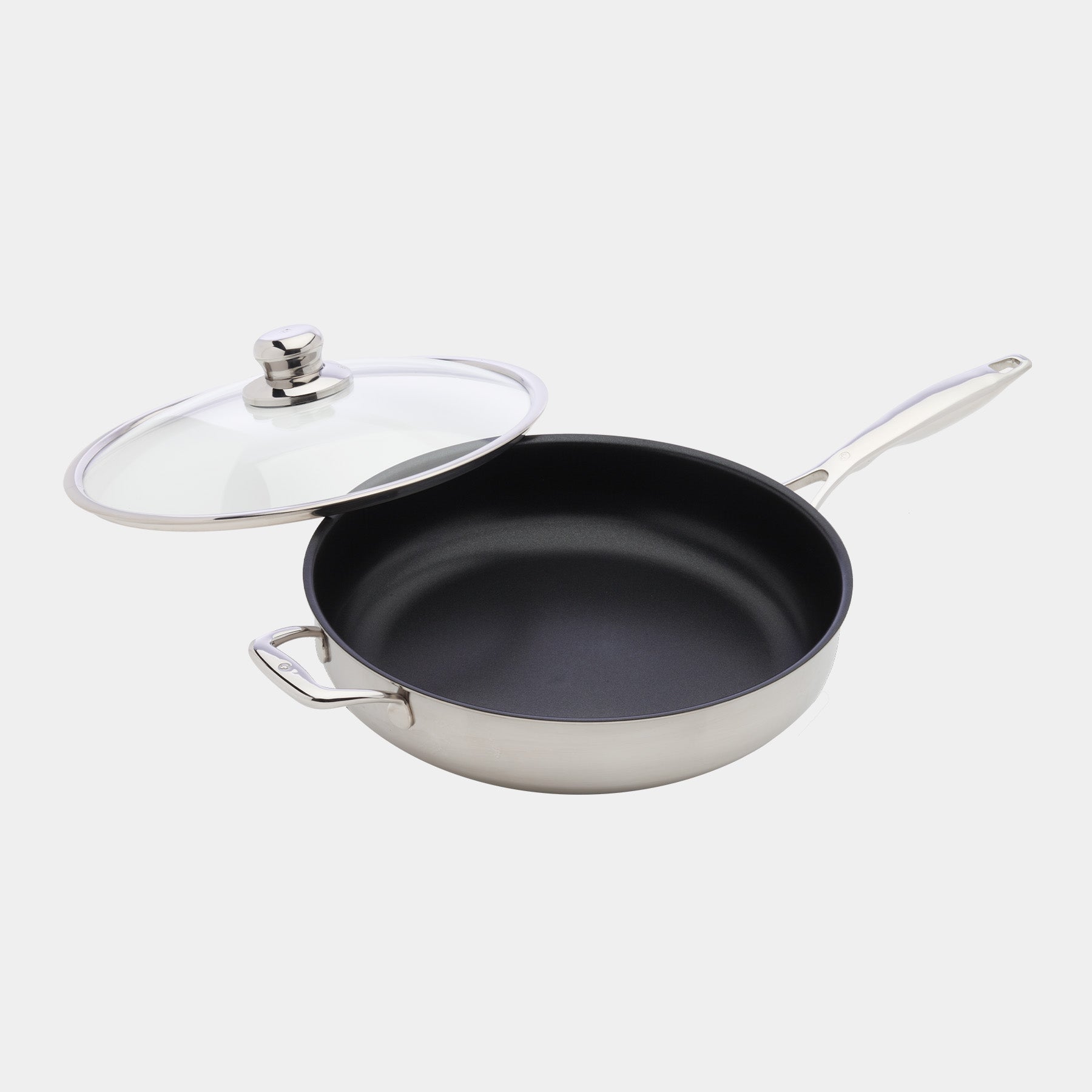 Nonstick Clad 5 L Saute Pan with Glass Lid - Induction