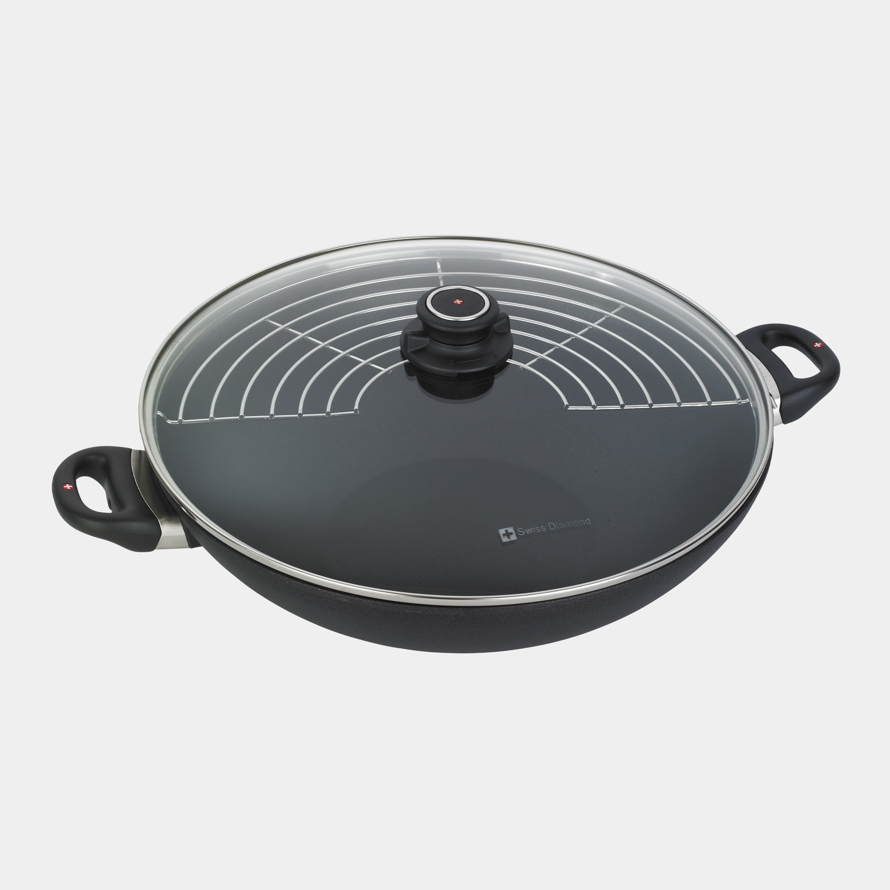 XD Nonstick 36 cm Wok with Glass Lid & Rack
