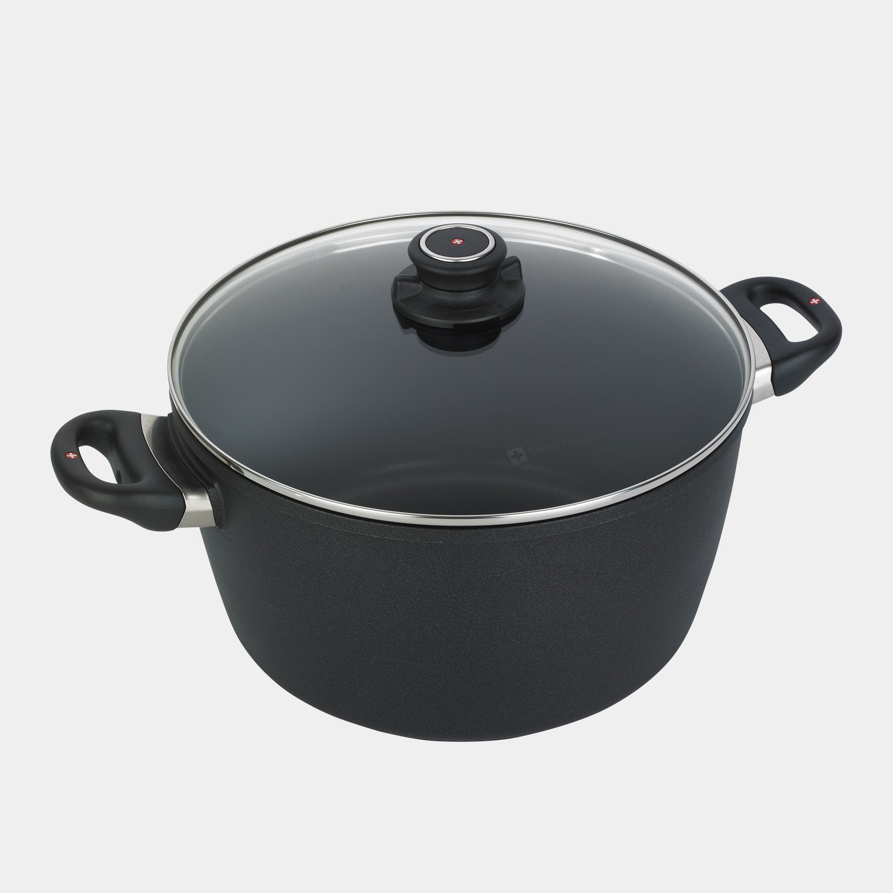 XD Nonstick 8 L Stock Pot with Glass Lid - Induction top view