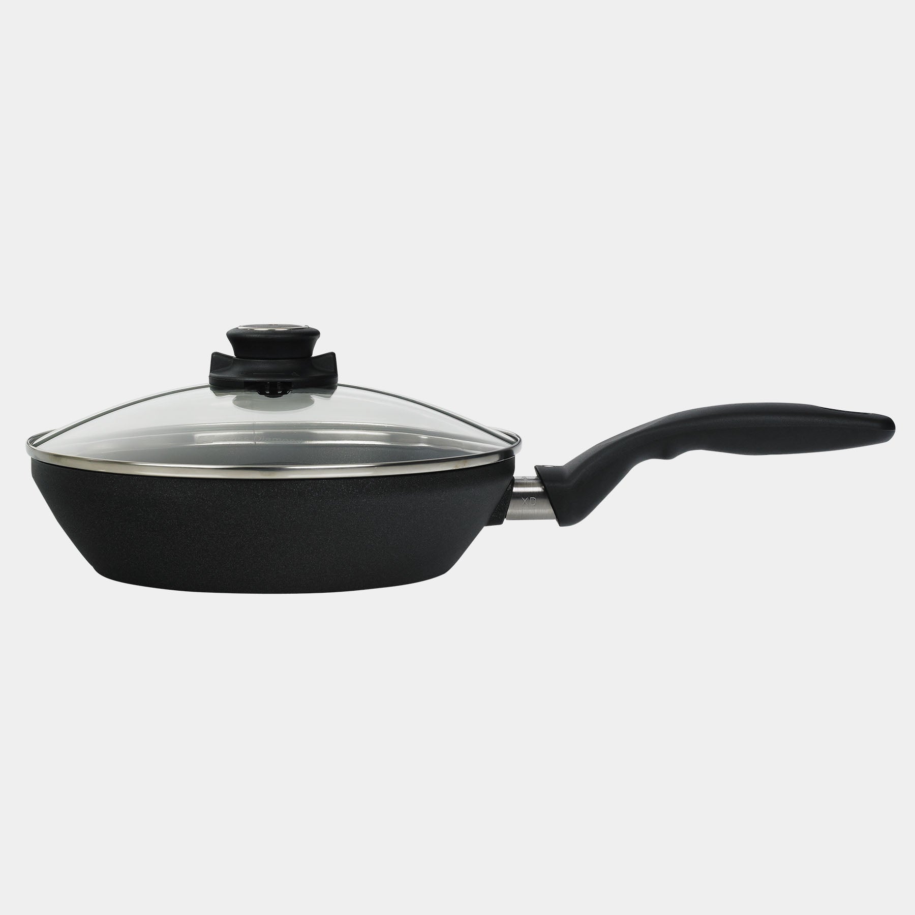 XD Nonstick 24 cm Stir-Fry Pan with Glass Lid - side view