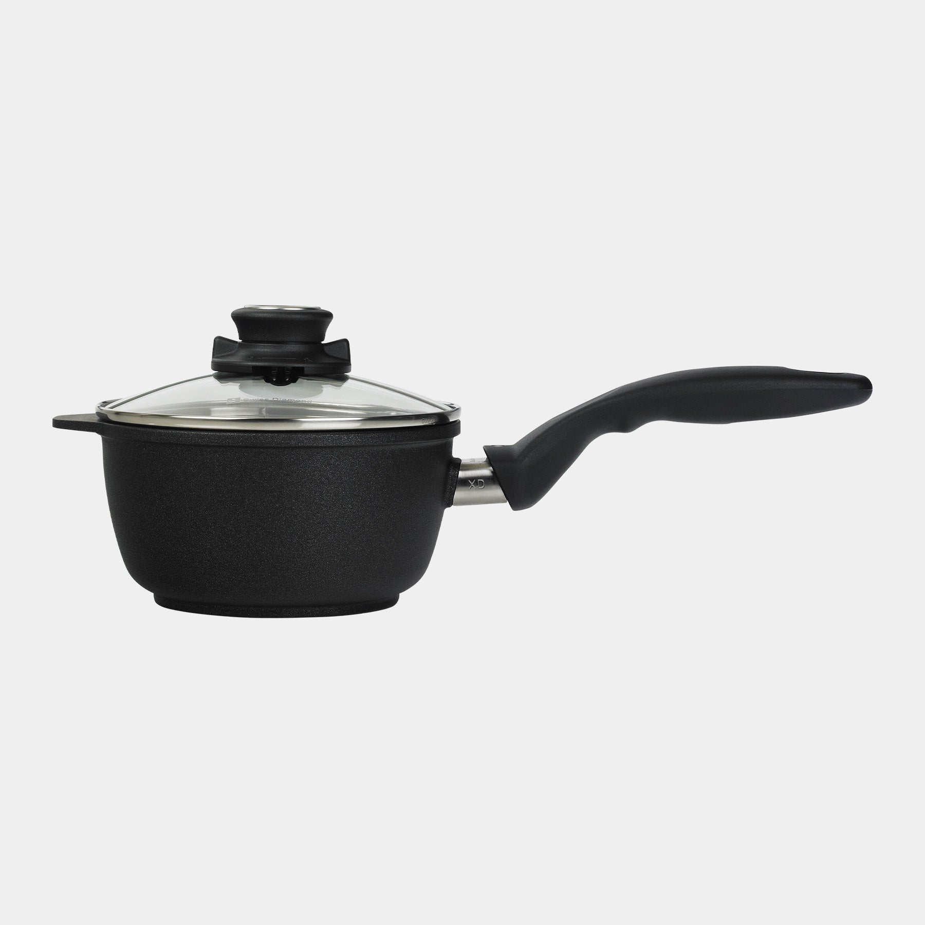 XD Nonstick 1.3 L Saucepan with Glass Lid - Side View