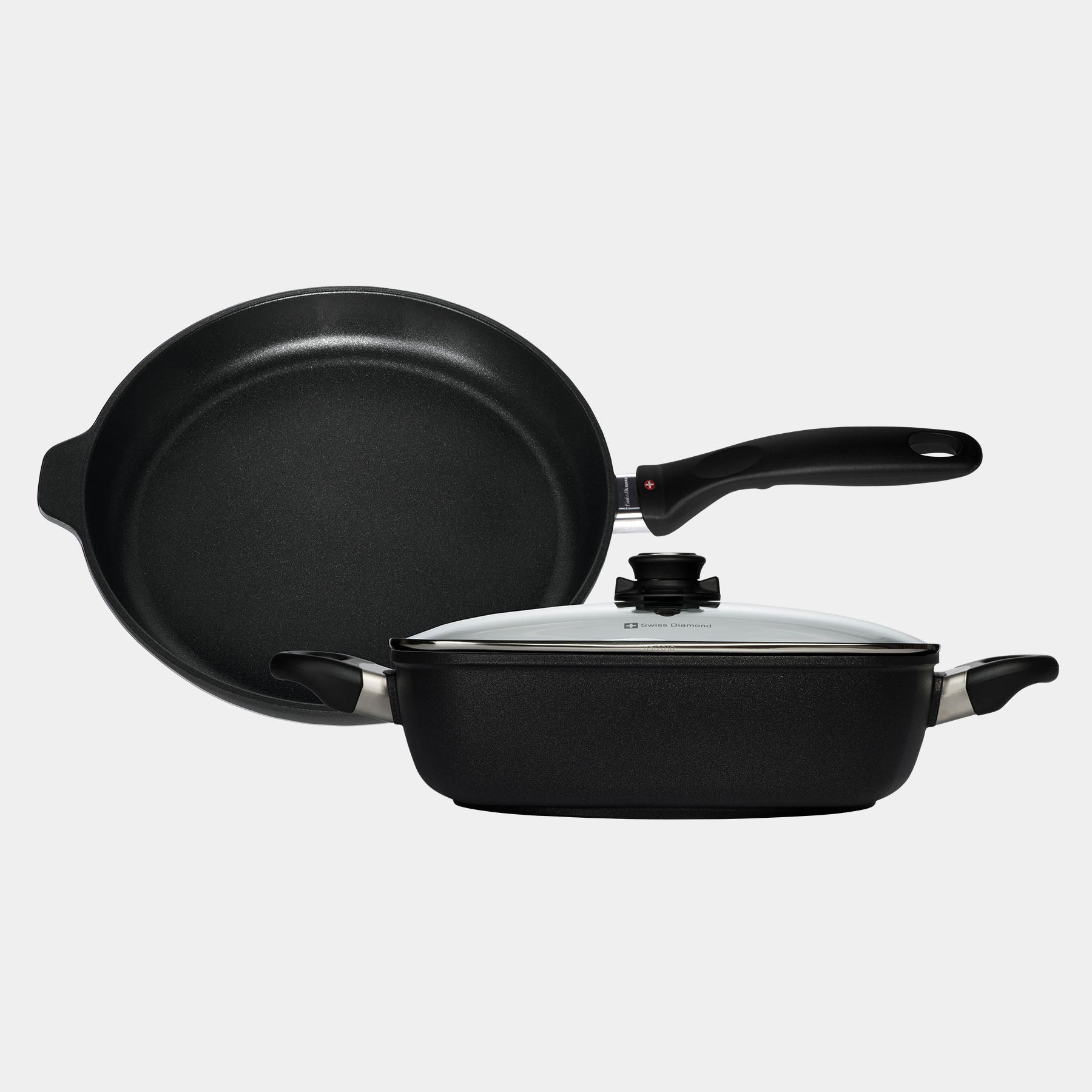 XD Nonstick 3-Piece Set - Fry Pan & Casserole side view