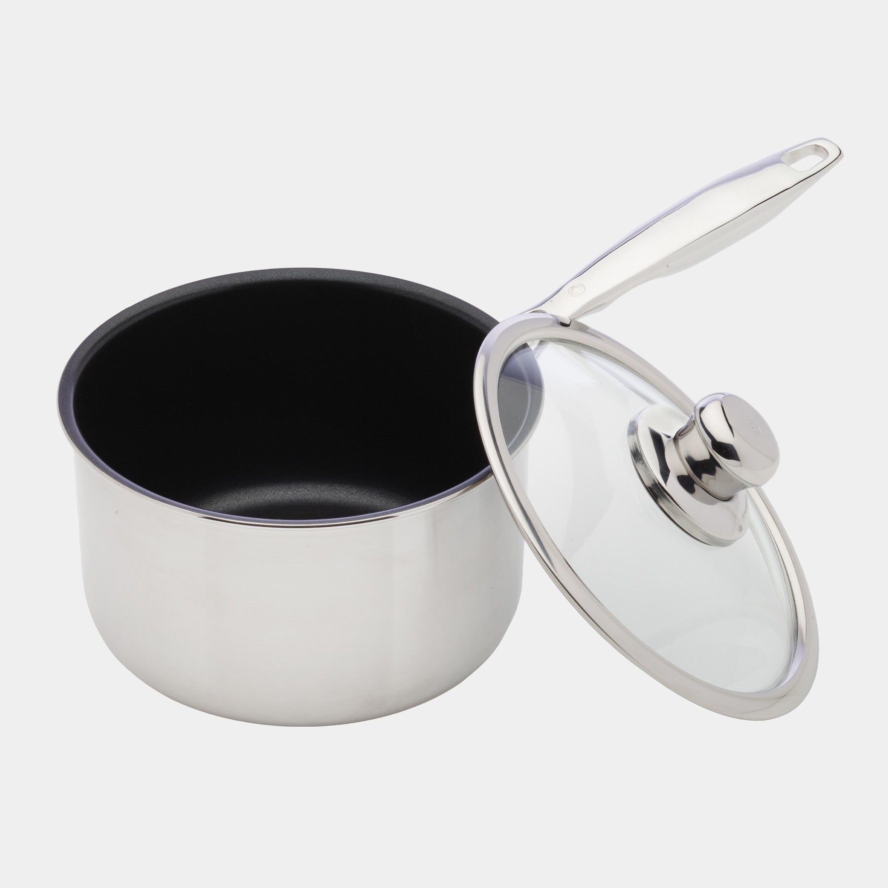 Nonstick Clad 2.5 L Saucepan with Glass Lid - Induction