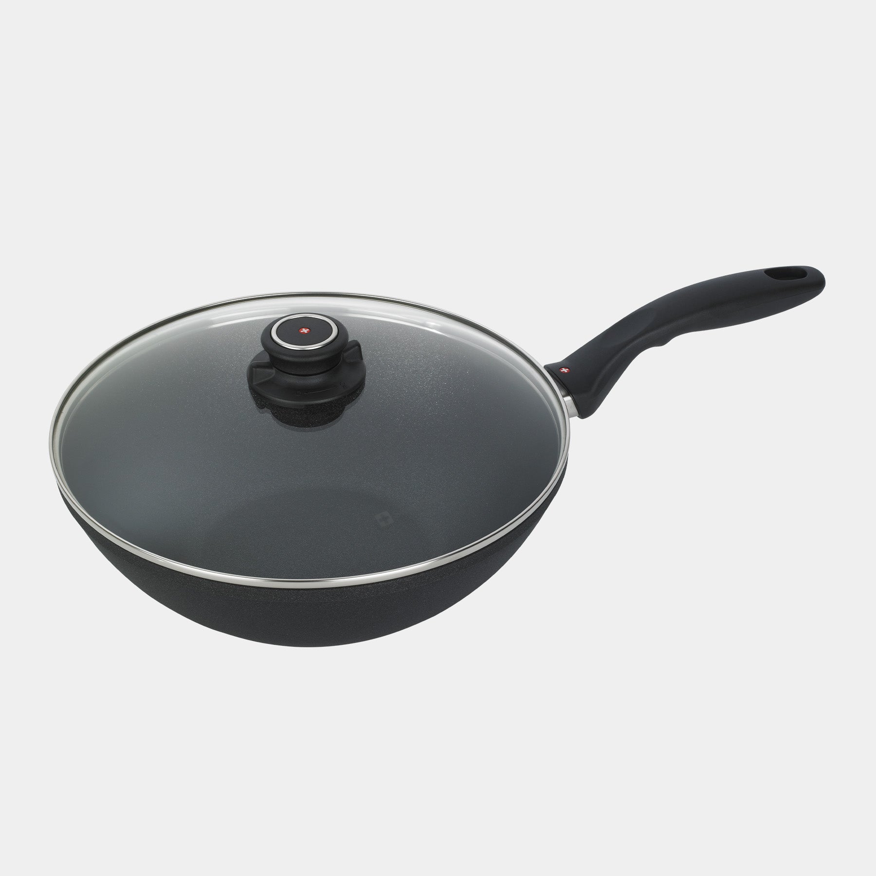 XD Nonstick 28 cm Wok with Glass Lid Top View