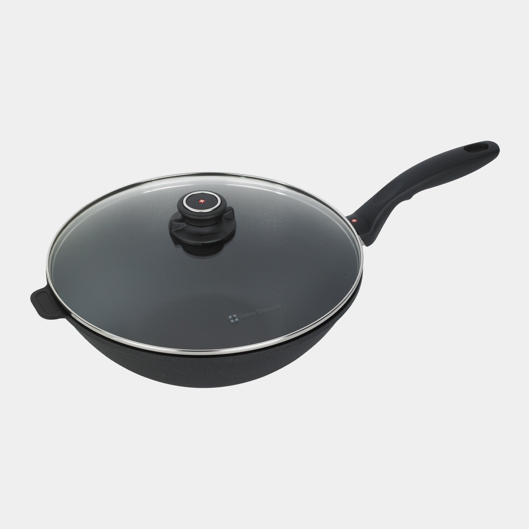 XD Nonstick 11.2 cm Wok with Glass Lid & Rack - Induction