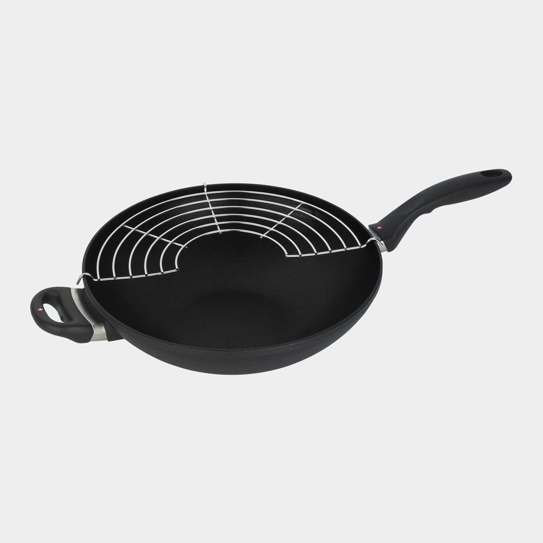 XD Nonstick 32 cm Wok with Glass Lid & Rack - Induction