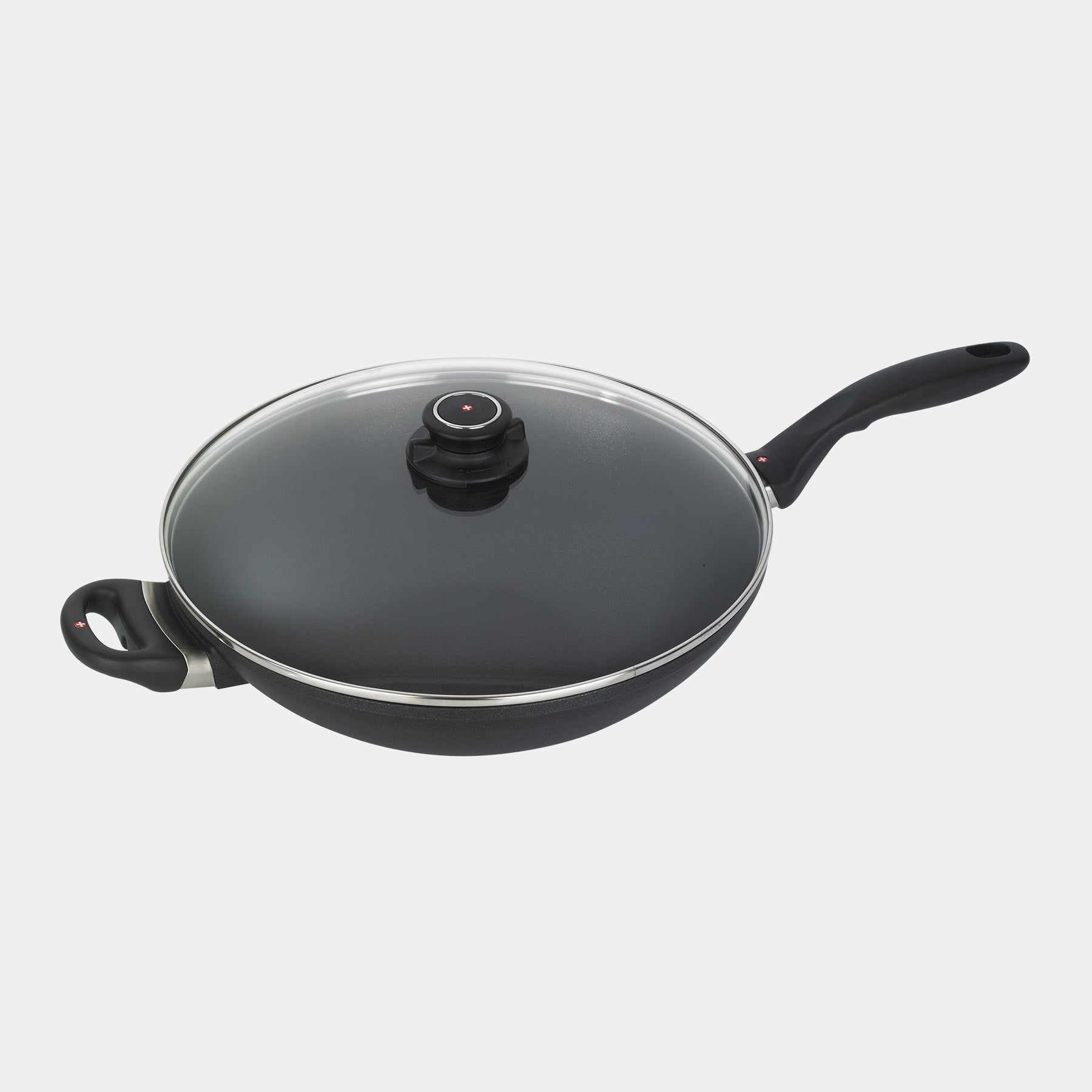 XD Nonstick 32 cm Wok with Glass Lid & Rack - Induction