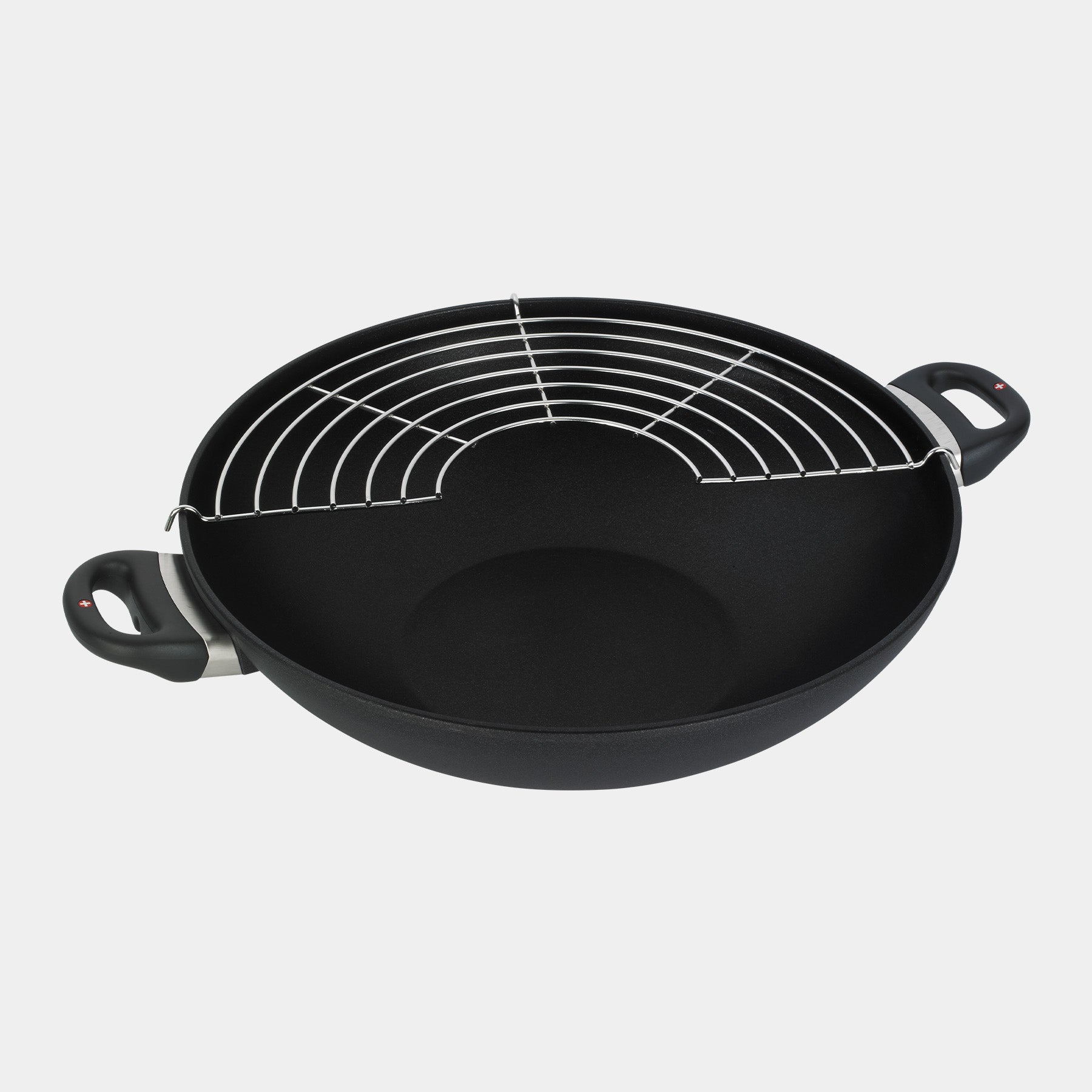 XD Nonstick 36 cm Wok with Glass Lid & Rack - Induction