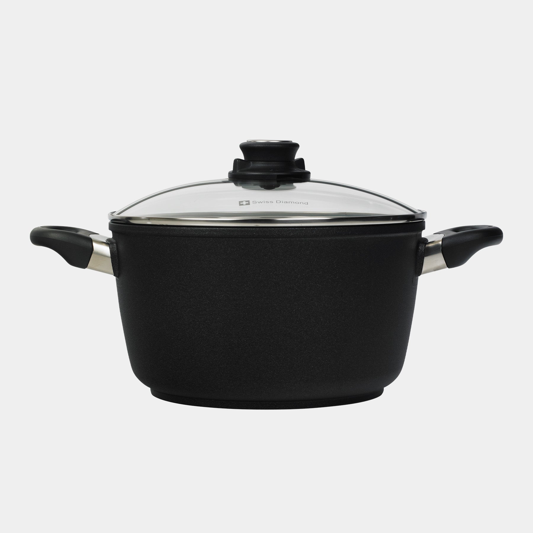 XD Nonstick 5.2 L Stock Pot with Glass Lid Media side view