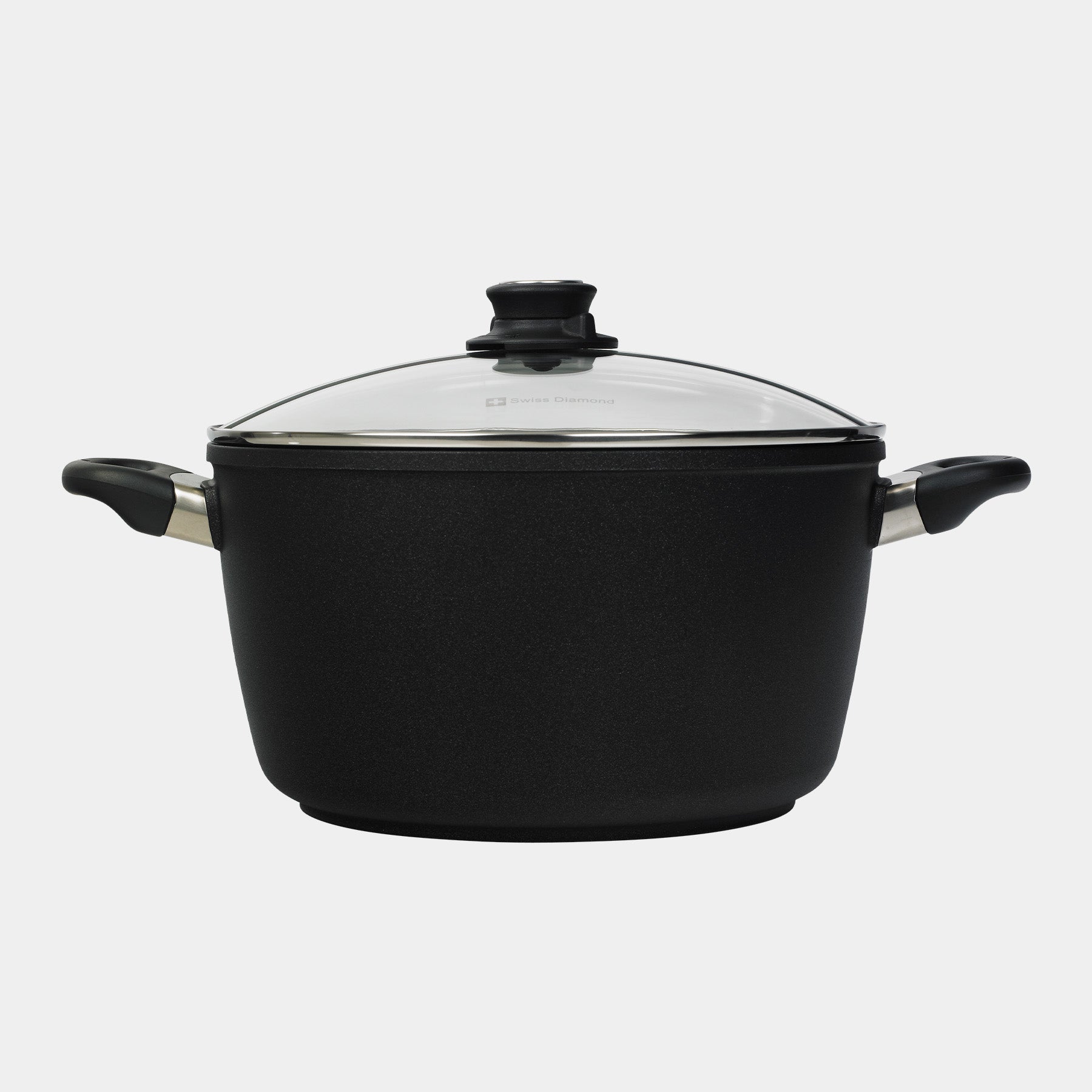 XD Nonstick 5.2 L Stock Pot with Glass Lid - Induction side view