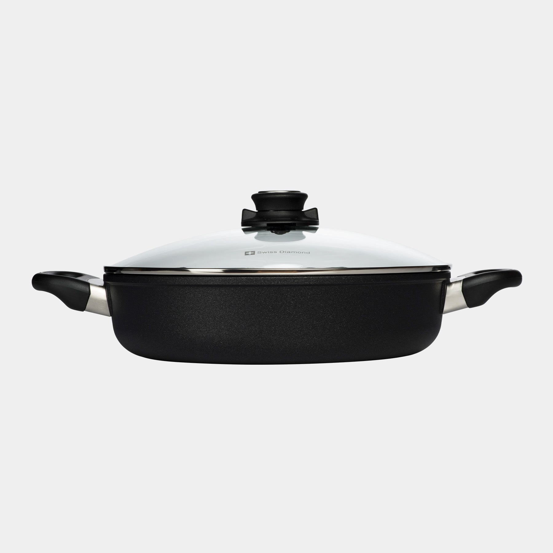 XD Nonstick 28 cm Sauteuse with Glass Side View Lid