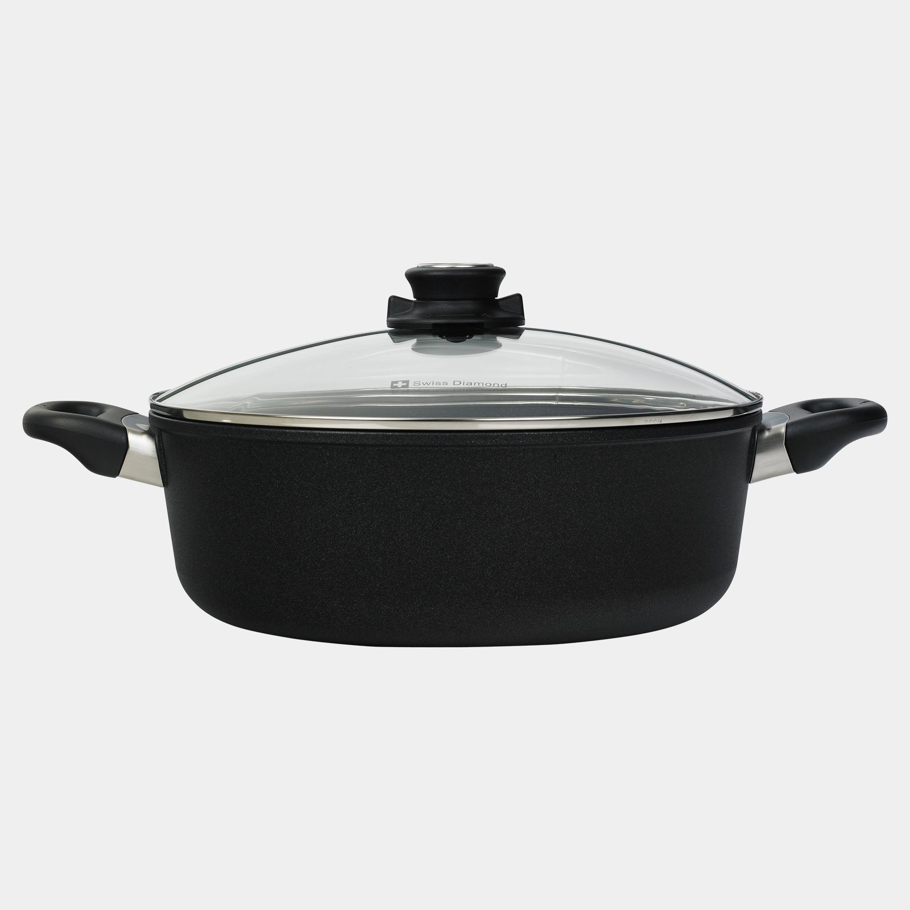 XD Nonstick Braiser with Glass Lid side view